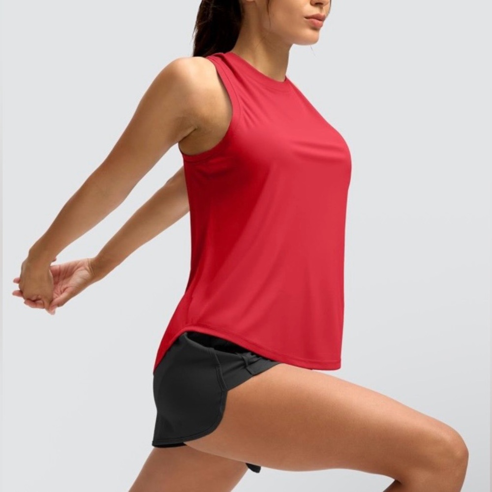 SANTINY Sleeveless Racerback Athletic Tank Top Lightweight Small Red NWT - Picture 7 of 9